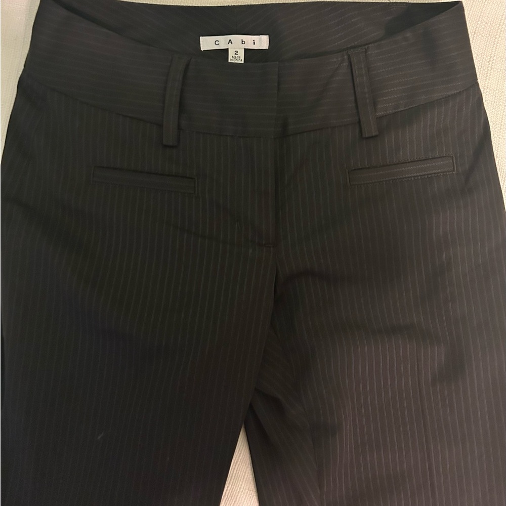 CAbi Charcoal Pinstripe Trousers